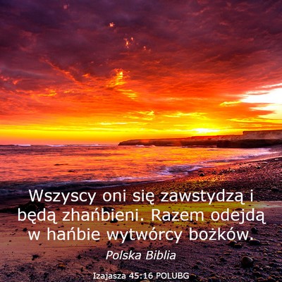 Picture 03 - Izajasza 45:16 POLUBG - Wszyscy oni się zawstydzą i będą zhańbieni. - Bible Verse Picture