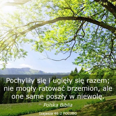 Picture 03 - Izajasza 46:2 POLUBG - Pochyliły się i ugięły się razem; nie mogły - Bible Verse Picture