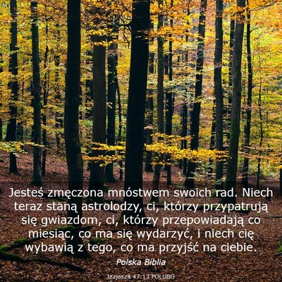 Picture 03 - Izajasza 47:13 POLUBG - Jesteś zmęczona mnóstwem swoich rad. Niech - Bible Verse Picture