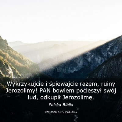 Picture 03 - Izajasza 52:9 POLUBG - Wykrzykujcie i śpiewajcie razem, ruiny - Bible Verse Picture