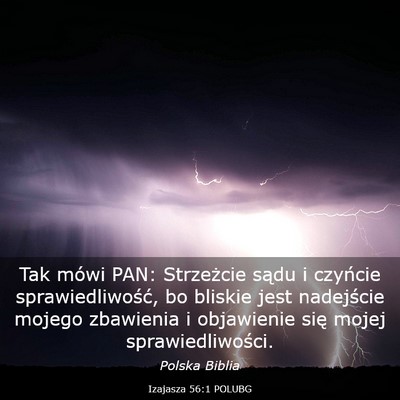 Picture 03 - Izajasza 56:1 POLUBG - Tak mówi PAN: Strzeżcie sądu i czyńcie - Bible Verse Picture