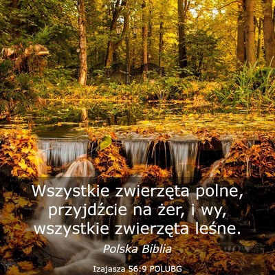 Picture 03 - Izajasza 56:9 POLUBG - Wszystkie zwierzęta polne, przyjdźcie na żer, - Bible Verse Picture