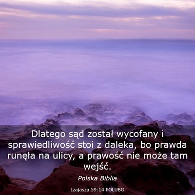 Picture 03 - Izajasza 59:14 POLUBG - Dlatego sąd został wycofany i sprawiedliwość - Bible Verse Picture