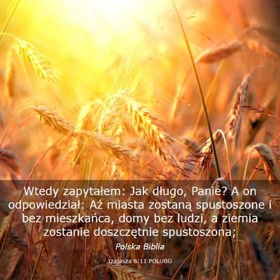 Picture 03 - Izajasza 6:11 POLUBG - Wtedy zapytałem: Jak długo, Panie? A on - Bible Verse Picture