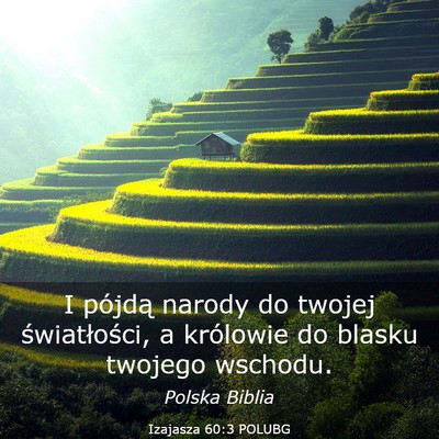 Picture 03 - Izajasza 60:3 POLUBG - I pójdą narody do twojej światłości, a - Bible Verse Picture