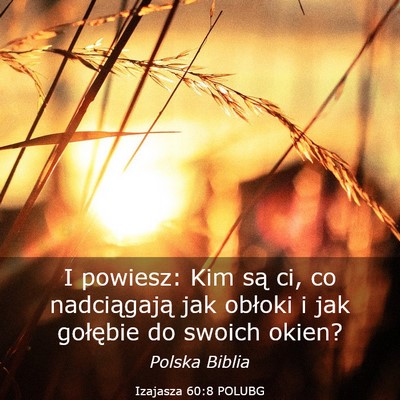 Picture 03 - Izajasza 60:8 POLUBG - I powiesz: Kim są ci, co nadciągają jak - Bible Verse Picture