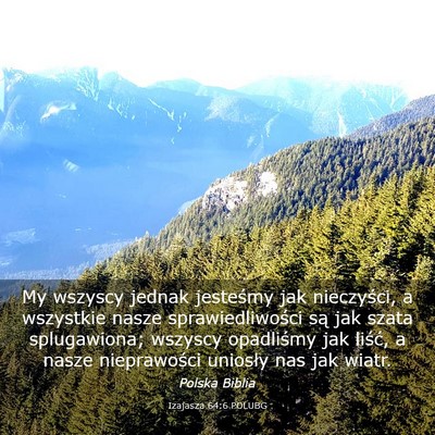 Picture 03 - Izajasza 64:6 POLUBG - My wszyscy jednak jesteśmy jak nieczyści, a - Bible Verse Picture