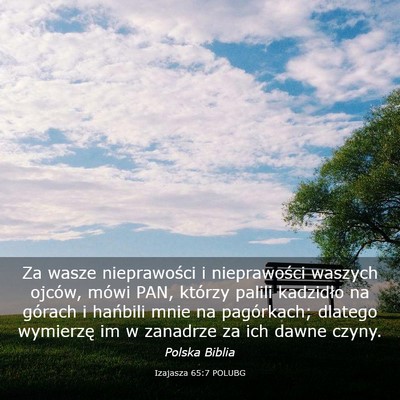 Picture 03 - Izajasza 65:7 POLUBG - Za wasze nieprawości i nieprawości waszych - Bible Verse Picture