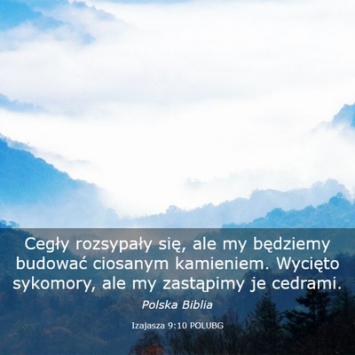 Picture 03 - Izajasza 9:10 POLUBG - Cegły rozsypały się, ale my będziemy budować - Bible Verse Picture