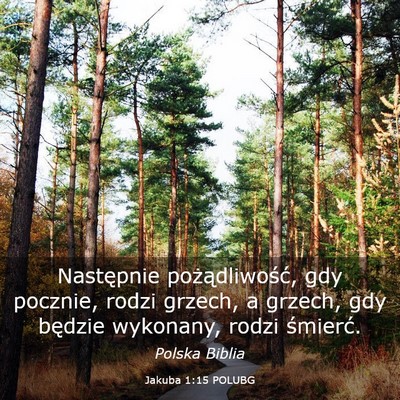Picture 03 - Jakuba 1:15 POLUBG - Następnie pożądliwość, gdy pocznie, rodzi - Bible Verse Picture