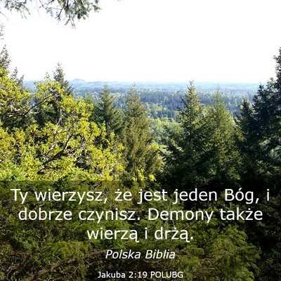 Picture 03 - Jakuba 2:19 POLUBG - Ty wierzysz, że jest jeden Bóg, i dobrze - Bible Verse Picture