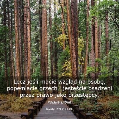 Picture 03 - Jakuba 2:9 POLUBG - Lecz jeśli macie wzgląd na osobę, popełniacie - Bible Verse Picture