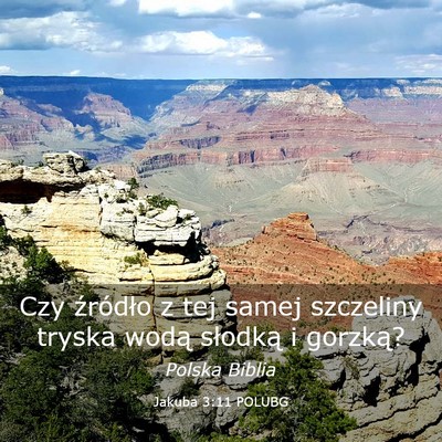Picture 03 - Jakuba 3:11 POLUBG - Czy źródło z tej samej szczeliny tryska wodą - Bible Verse Picture