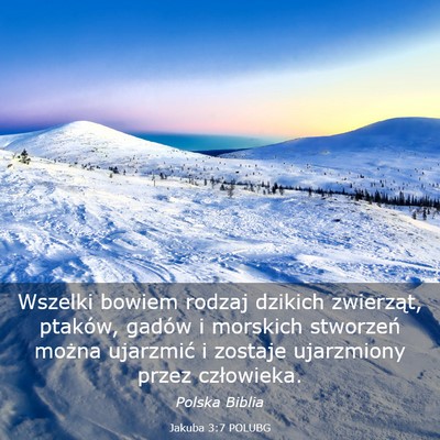 Picture 03 - Jakuba 3:7 POLUBG - Wszelki bowiem rodzaj dzikich zwierząt, ptaków, - Bible Verse Picture