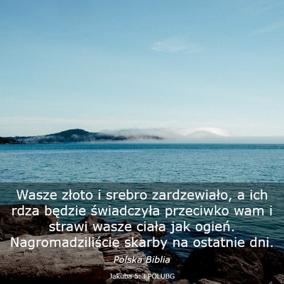 Picture 03 - Jakuba 5:3 POLUBG - Wasze złoto i srebro zardzewiało, a ich rdza - Bible Verse Picture