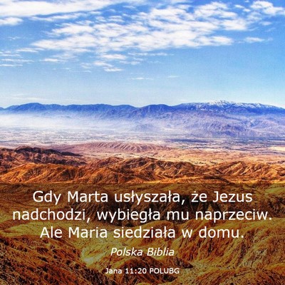Picture 03 - Jana 11:20 POLUBG - Gdy Marta usłyszała, że Jezus nadchodzi, - Bible Verse Picture