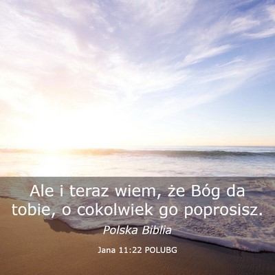 Picture 03 - Jana 11:22 POLUBG - Ale i teraz wiem, że Bóg da tobie, o cokolwiek - Bible Verse Picture
