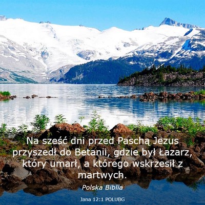 Picture 03 - Jana 12:1 POLUBG - Na sześć dni przed Paschą Jezus przyszedł do - Bible Verse Picture