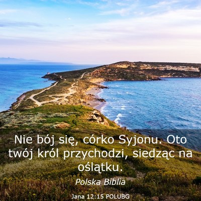 Picture 03 - Jana 12:15 POLUBG - Nie bój się, córko Syjonu. Oto twój król - Bible Verse Picture