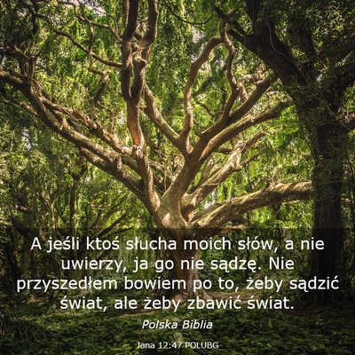 Picture 03 - Jana 12:47 POLUBG - A jeśli ktoś słucha moich słów, a nie - Bible Verse Picture