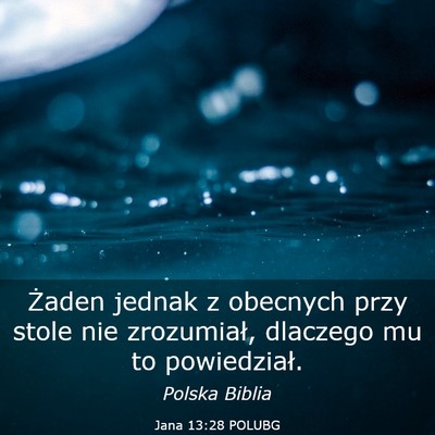 Picture 03 - Jana 13:28 POLUBG - Żaden jednak z obecnych przy stole nie - Bible Verse Picture
