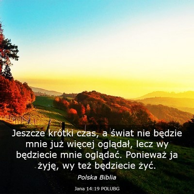 Picture 03 - Jana 14:19 POLUBG - Jeszcze krótki czas, a świat nie będzie mnie - Bible Verse Picture