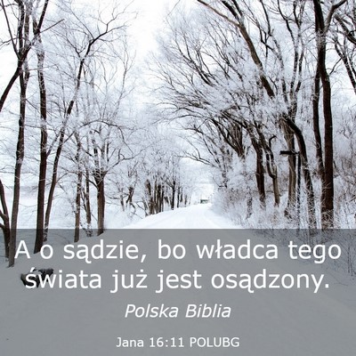 Picture 03 - Jana 16:11 POLUBG - A o sądzie, bo władca tego świata już jest - Bible Verse Picture