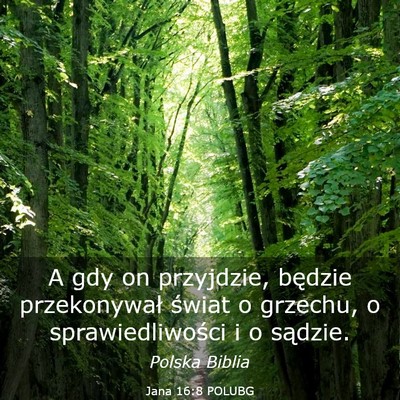 Picture 03 - Jana 16:8 POLUBG - A gdy on przyjdzie, będzie przekonywał świat o - Bible Verse Picture