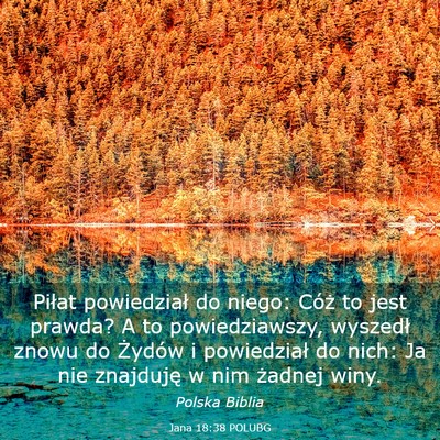 Picture 03 - Jana 18:38 POLUBG - Piłat powiedział do niego: Cóż to jest - Bible Verse Picture