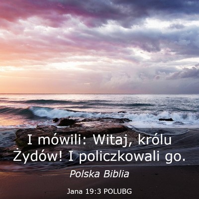 Picture 03 - Jana 19:3 POLUBG - I mówili: Witaj, królu Żydów! I policzkowali - Bible Verse Picture