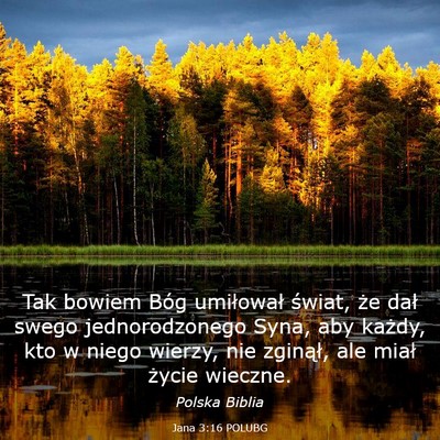Picture 03 - Jana 3:16 POLUBG - Tak bowiem Bóg umiłował świat, że dał swego - Bible Verse Picture