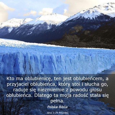 Picture 03 - Jana 3:29 POLUBG - Kto ma oblubienicę, ten jest oblubieńcem, a - Bible Verse Picture