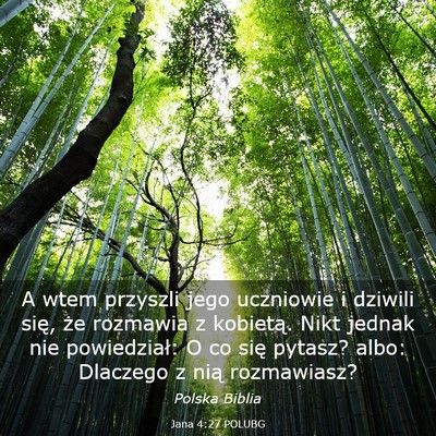 Picture 03 - Jana 4:27 POLUBG - A wtem przyszli jego uczniowie i dziwili się, - Bible Verse Picture