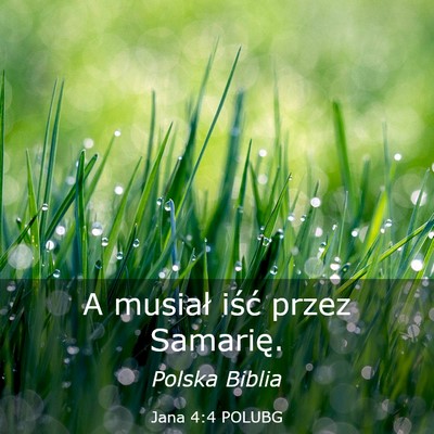 Picture 03 - Jana 4:4 POLUBG - A musiał iść przez - Bible Verse Picture