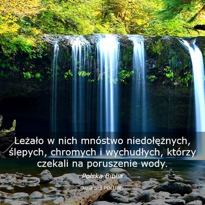 Picture 03 - Jana 5:3 POLUBG - Leżało w nich mnóstwo niedołężnych, - Bible Verse Picture