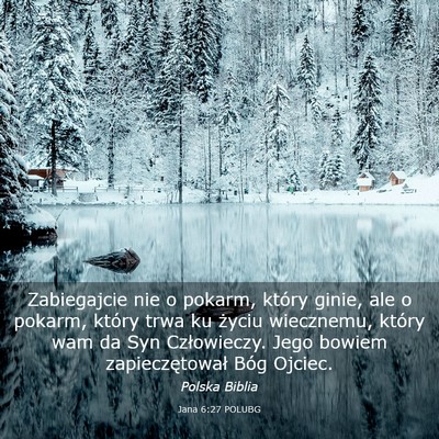 Picture 03 - Jana 6:27 POLUBG - Zabiegajcie nie o pokarm, który ginie, ale o - Bible Verse Picture