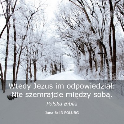 Picture 03 - Jana 6:43 POLUBG - Wtedy Jezus im odpowiedział: Nie szemrajcie - Bible Verse Picture