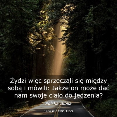 Picture 03 - Jana 6:52 POLUBG - Żydzi więc sprzeczali się między sobą i - Bible Verse Picture