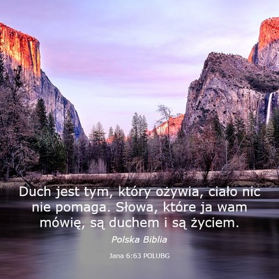 Picture 03 - Jana 6:63 POLUBG - Duch jest tym, który ożywia, ciało nic nie - Bible Verse Picture