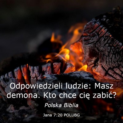 Picture 03 - Jana 7:20 POLUBG - Odpowiedzieli ludzie: Masz demona. Kto chce cię - Bible Verse Picture