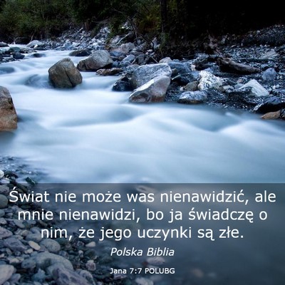 Picture 03 - Jana 7:7 POLUBG - Świat nie może was nienawidzić, ale mnie - Bible Verse Picture