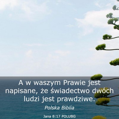 Picture 03 - Jana 8:17 POLUBG - A w waszym Prawie jest napisane, że świadectwo - Bible Verse Picture
