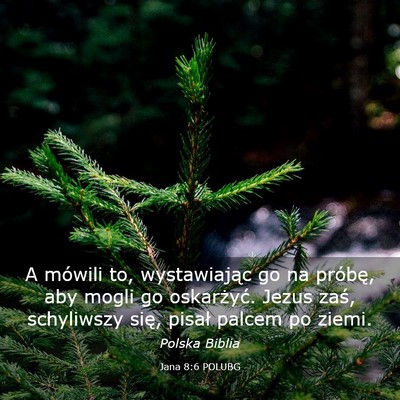 Picture 03 - Jana 8:6 POLUBG - A mówili to, wystawiając go na próbę, aby - Bible Verse Picture