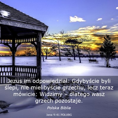 Picture 03 - Jana 9:41 POLUBG - Jezus im odpowiedział: Gdybyście byli ślepi, - Bible Verse Picture