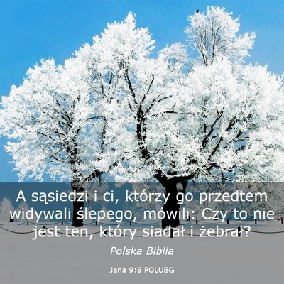 Picture 03 - Jana 9:8 POLUBG - A sąsiedzi i ci, którzy go przedtem widywali - Bible Verse Picture