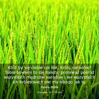 Picture 03 - Jeremiasza 10:7 POLUBG - Któż by się ciebie nie bał, Królu narodów? - Bible Verse Picture
