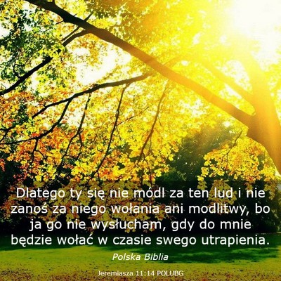 Picture 03 - Jeremiasza 11:14 POLUBG - Dlatego ty się nie módl za ten lud i nie zanoś - Bible Verse Picture
