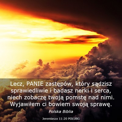 Picture 03 - Jeremiasza 11:20 POLUBG - Lecz, PANIE zastępów, który sądzisz - Bible Verse Picture