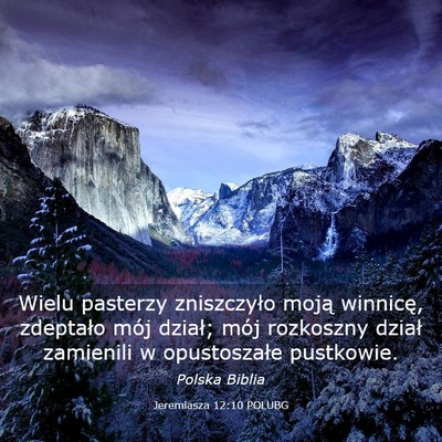 Picture 03 - Jeremiasza 12:10 POLUBG - Wielu pasterzy zniszczyło moją winnicę, - Bible Verse Picture