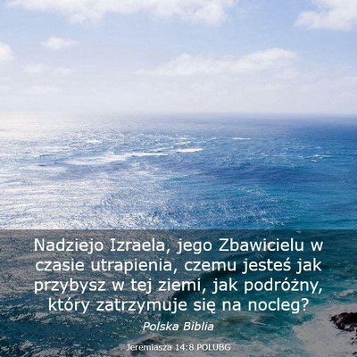 Picture 03 - Jeremiasza 14:8 POLUBG - Nadziejo Izraela, jego Zbawicielu w czasie - Bible Verse Picture